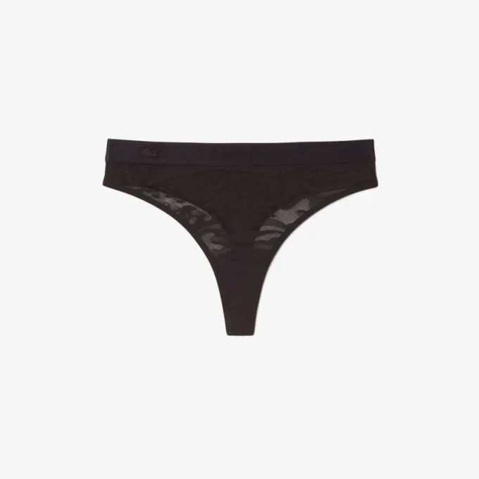 Logo Waist Mesh String Briefs
