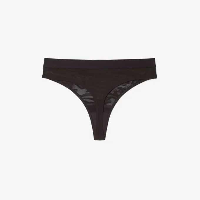 Logo Waist Mesh String Briefs