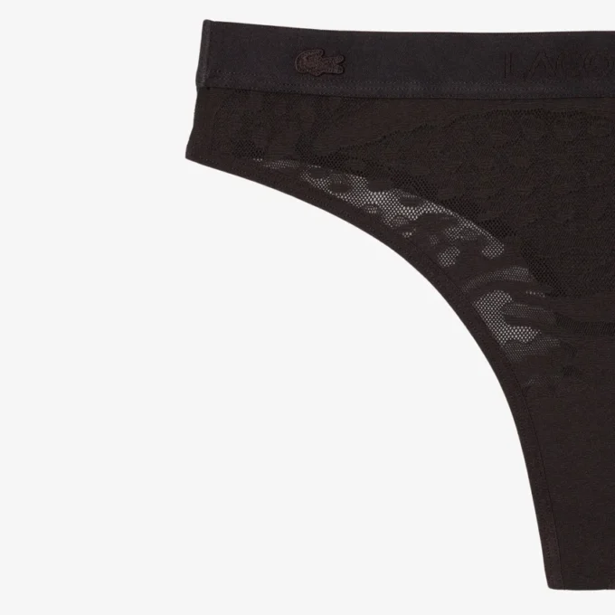 Logo Waist Mesh String Briefs