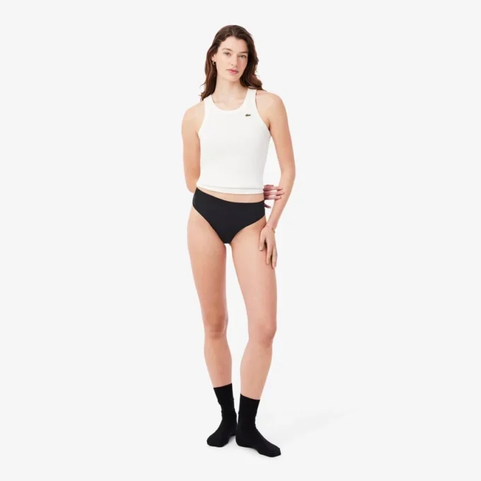 Logo Waist Microfiber String Briefs