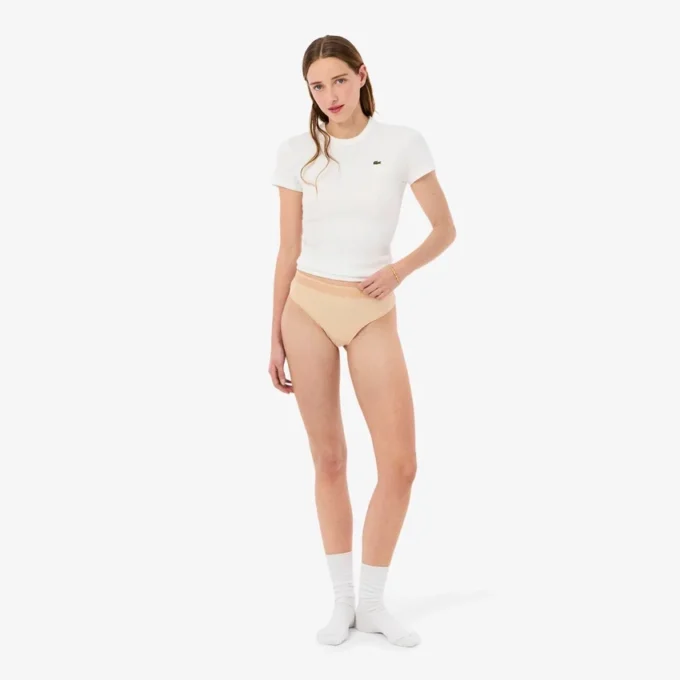 Logo Waist Microfiber String Briefs