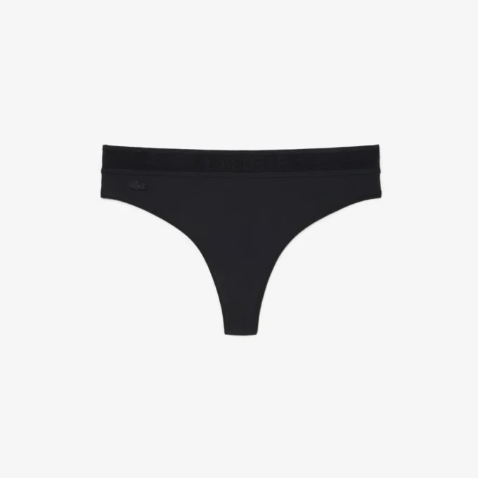 Logo Waist Microfiber String Briefs
