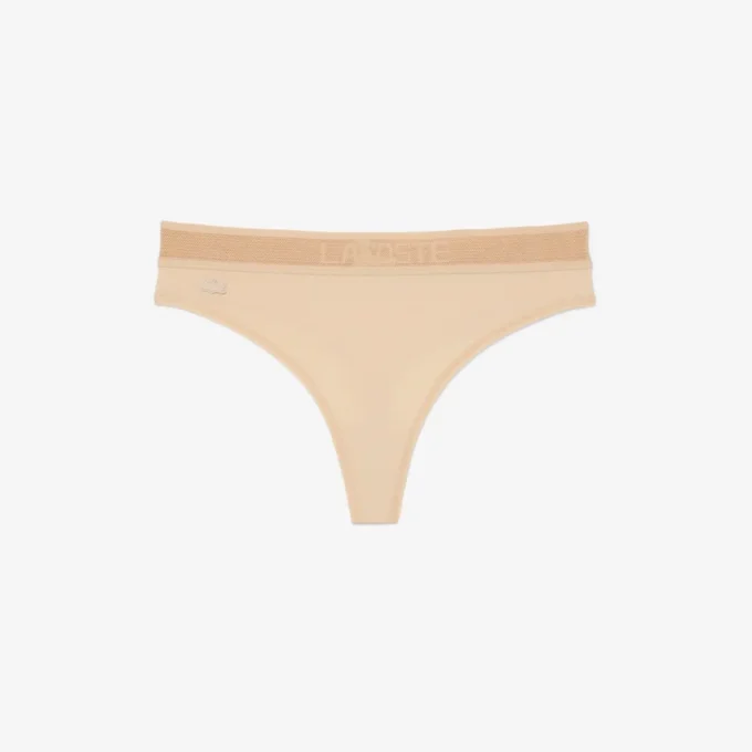 Logo Waist Microfiber String Briefs