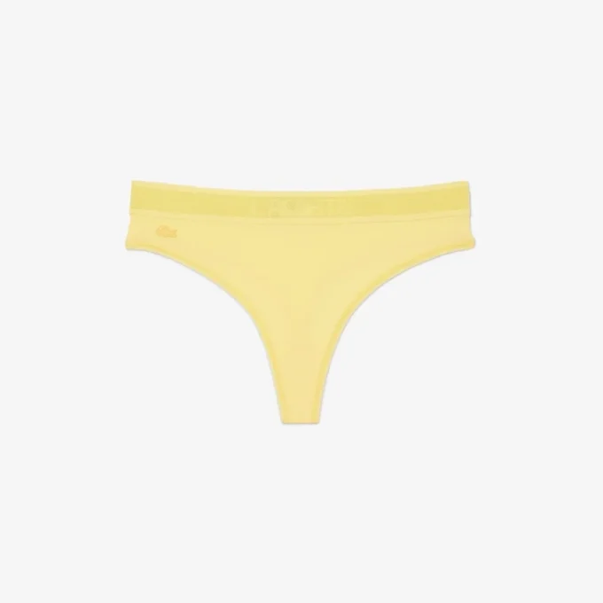 Logo Waist Microfiber String Briefs
