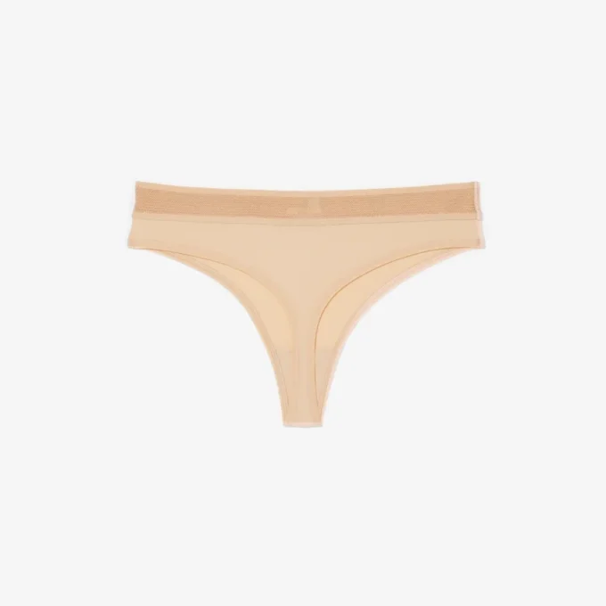 Logo Waist Microfiber String Briefs