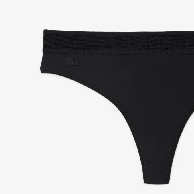 Logo Waist Microfiber String Briefs
