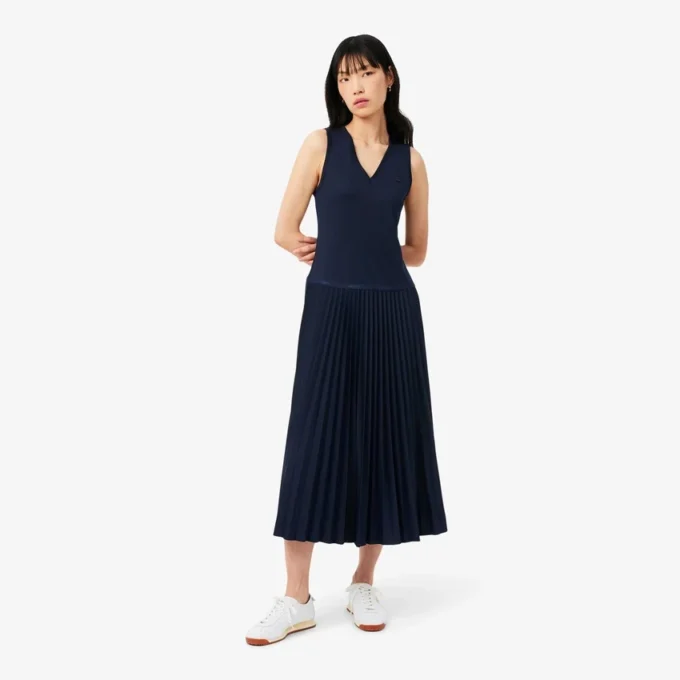 Long Sleeveless Pleated Dress