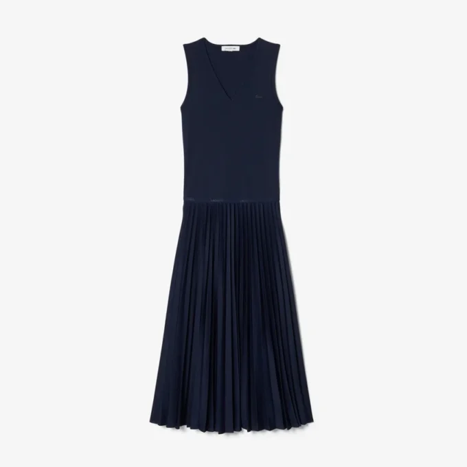 Long Sleeveless Pleated Dress