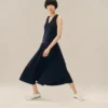 Long Sleeveless Pleated Dress
