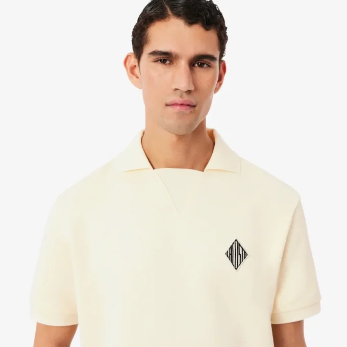 Loose Fit Badge Accent Fleece Polo