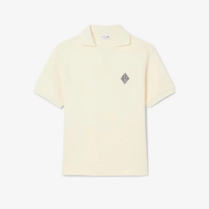 Loose Fit Badge Accent Fleece Polo