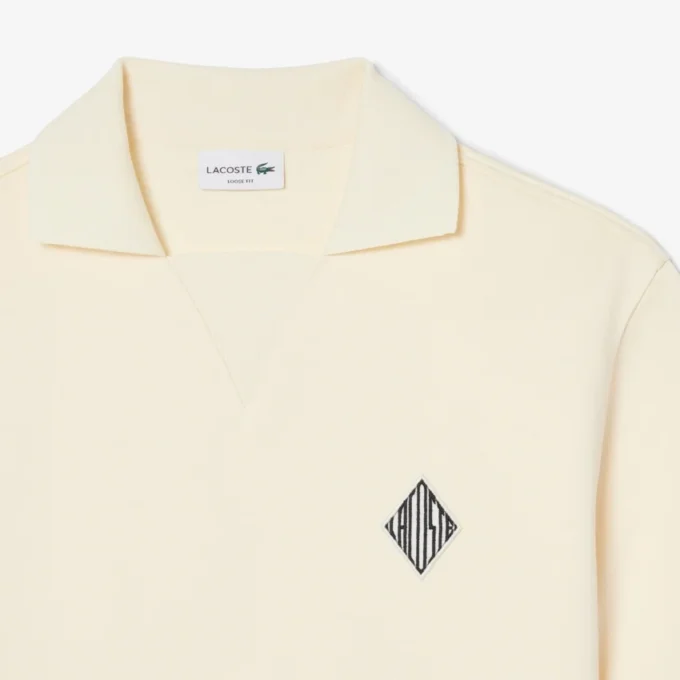 Loose Fit Badge Accent Fleece Polo