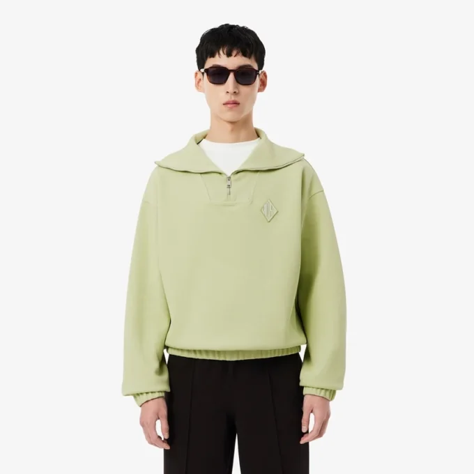 Loose Fit Zipped Neck Piqua Sweatshirt