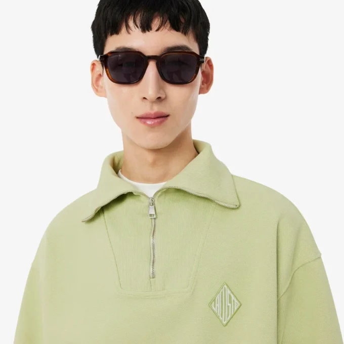 Loose Fit Zipped Neck Piqua Sweatshirt