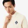 Made in France Badge Accent Polo Collar Sweater