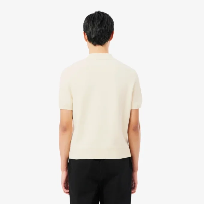 Made in France Badge Accent Polo Collar Sweater