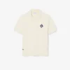 Made in France Badge Accent Polo Collar Sweater