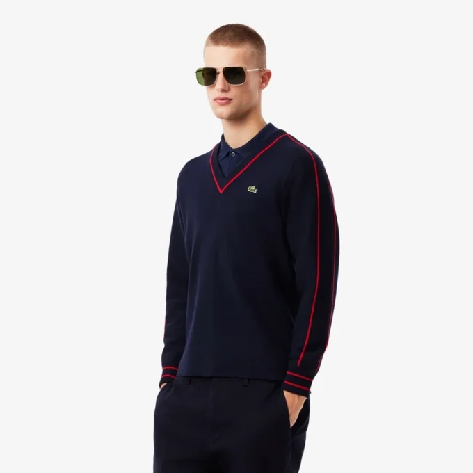 Men’s Archive Edition Striped V-Neck Sweater