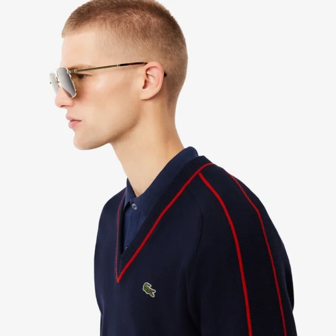 Men’s Archive Edition Striped V-Neck Sweater