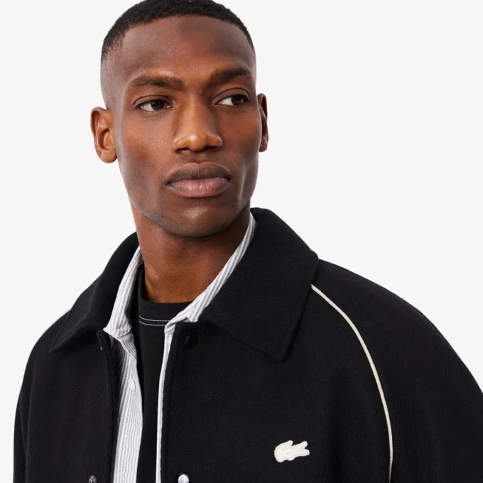 Men’s Badge Accent Wool Varsity Jacket
