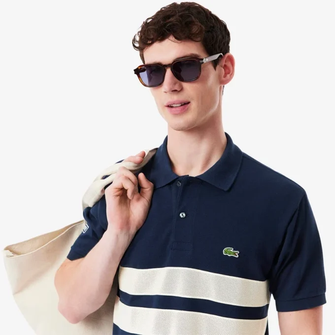 Men’s Bold Stripes Classic Fit L.12.12 Polo