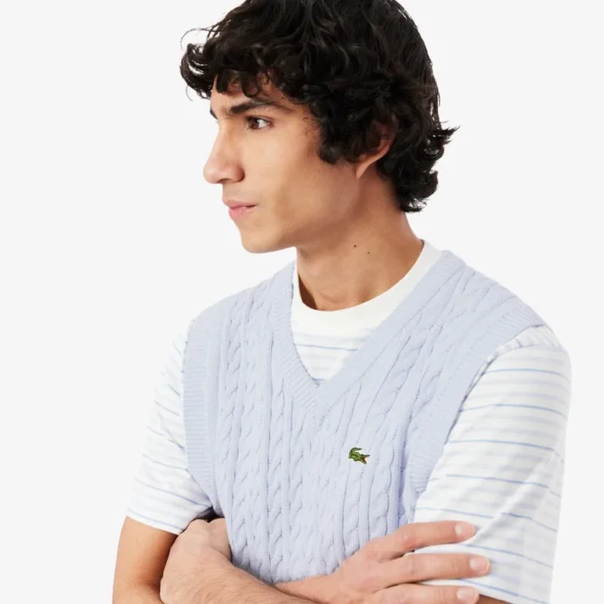 Men’s Cable Knit Cotton Sweater Vest