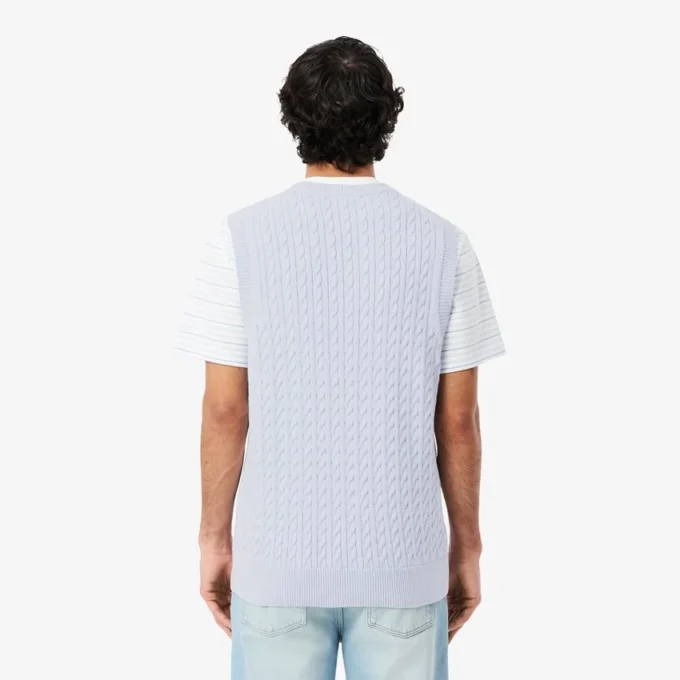 Men’s Cable Knit Cotton Sweater Vest