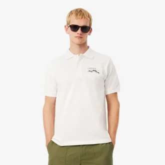 Men’s Classic Fit Embroidered Motif Piqua Polo