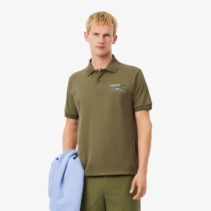 Men’s Classic Fit Embroidered Motif Piqua Polo