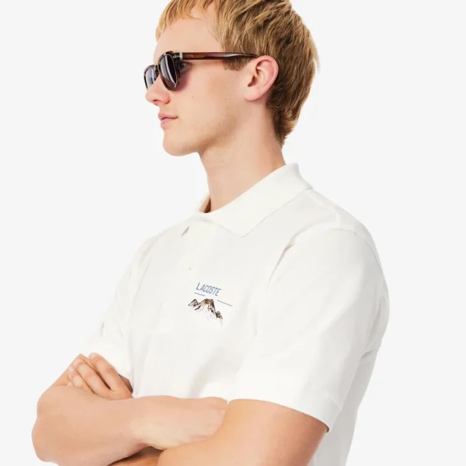 Men’s Classic Fit Embroidered Motif Piqua Polo