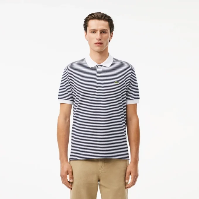 Men’s Classic Fit L.12.12 Striped Petit Piqua Polo