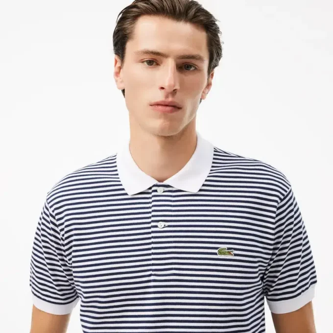 Men’s Classic Fit L.12.12 Striped Petit Piqua Polo