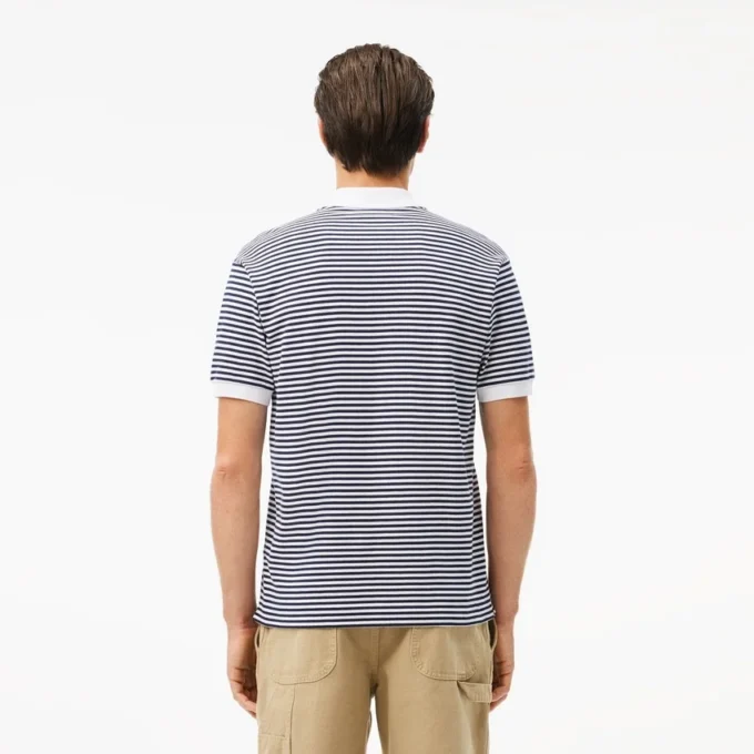 Men’s Classic Fit L.12.12 Striped Petit Piqua Polo