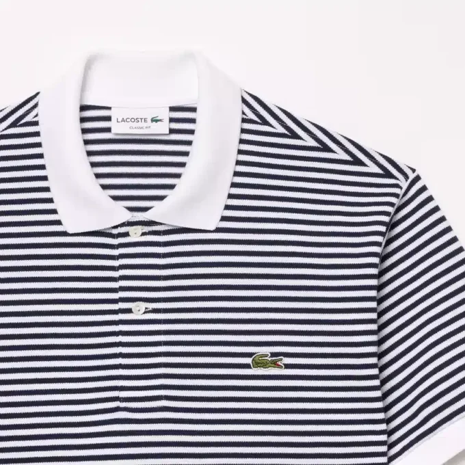 Men’s Classic Fit L.12.12 Striped Petit Piqua Polo