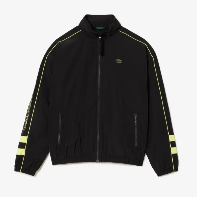 Men’s Contrast Details Water-Resistant Zip-Up Jacket