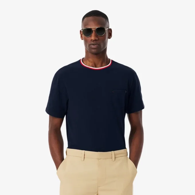 Men’s Contrast Neck Pajama Top
