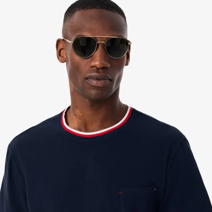 Men’s Contrast Neck Pajama Top