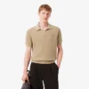 Men’s Cotton Blend Open Polo Collar Sweater