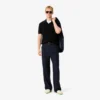 Men’s Cotton Blend Open Polo Collar Sweater