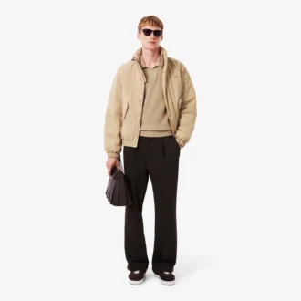 Men’s Cotton Blend Open Polo Collar Sweater
