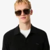 Men’s Cotton Blend Open Polo Collar Sweater