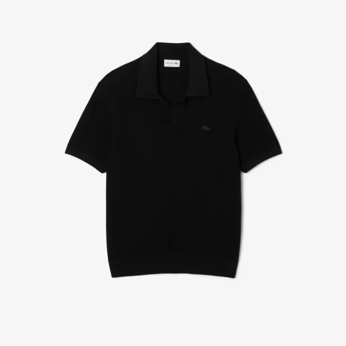 Men’s Cotton Blend Open Polo Collar Sweater