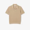 Men’s Cotton Blend Open Polo Collar Sweater