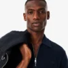 Men’s Cotton & Wool Blend Half-Zip Polo Collar Sweater