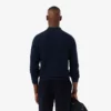 Men’s Cotton & Wool Blend Half-Zip Polo Collar Sweater