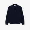 Men’s Cotton & Wool Blend Half-Zip Polo Collar Sweater