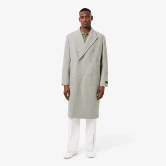 Men’s Double-Breasted Chevron Wool Coat