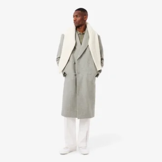 Men’s Double-Breasted Chevron Wool Coat