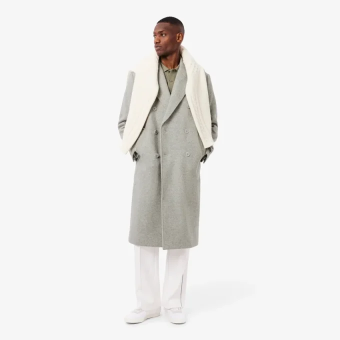 Men’s Double-Breasted Chevron Wool Coat