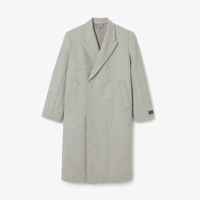 Men’s Double-Breasted Chevron Wool Coat